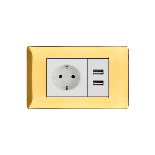 with USB 16A European Socket Wall Switches Sockets with USB