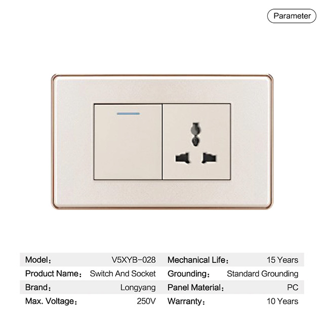 Push Button Power Dual 120 Volt Switch 3 Pole Socket