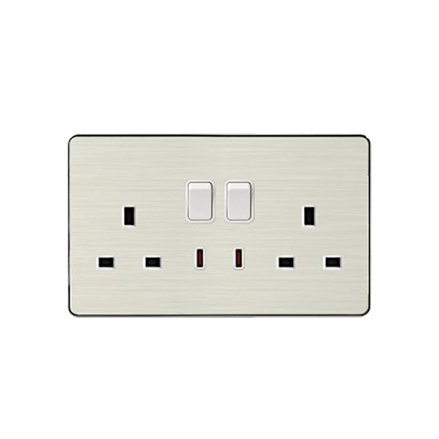 Double Pole Switch Twin Electrical Wall Single Switched Socket