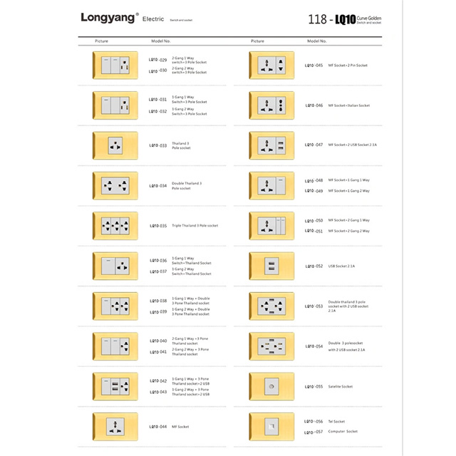 with USB 16A European Socket Wall Switches Sockets with USB