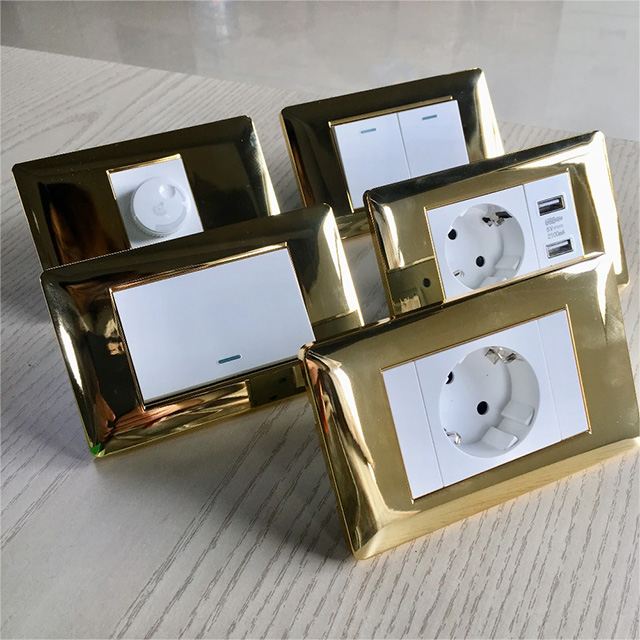 with USB 16A European Socket Wall Switches Sockets with USB