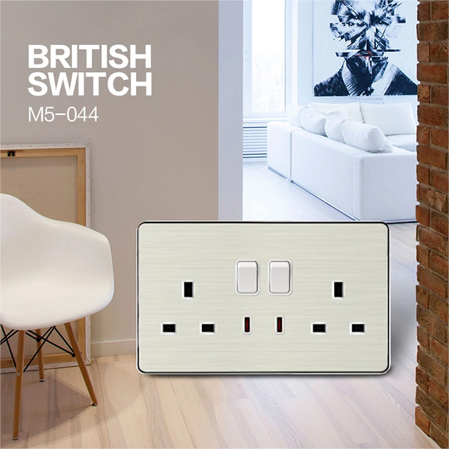 Double Pole Switch Twin Electrical Wall Single Switched Socket